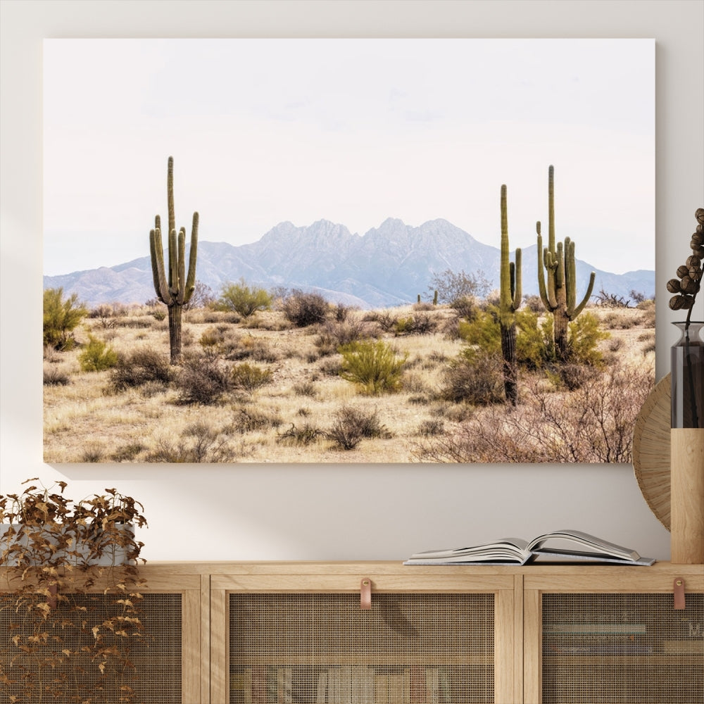 Arizona Sonoran Desert Cactus Wall Art Canvas Print Modern USA Landscape Wall Decor