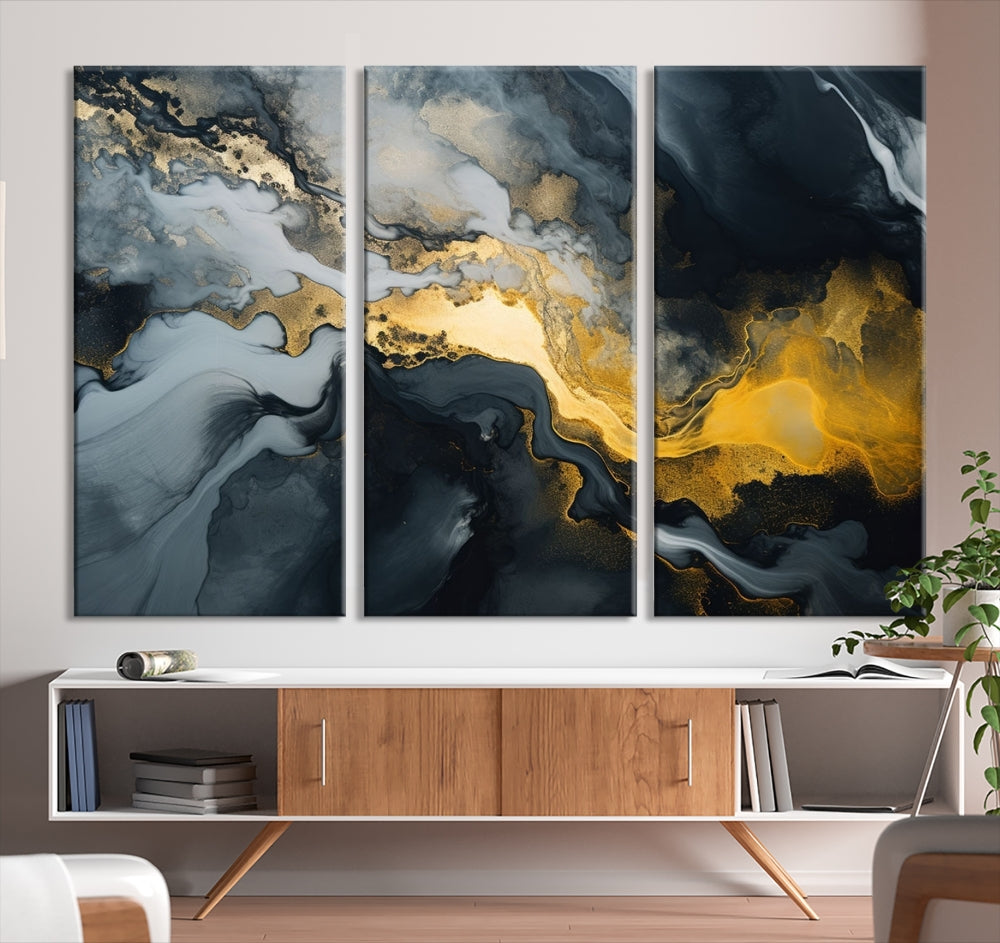 Abstract Canvas Painting Set of Large Wall Art Canvas Print Framed Modern Home Decor