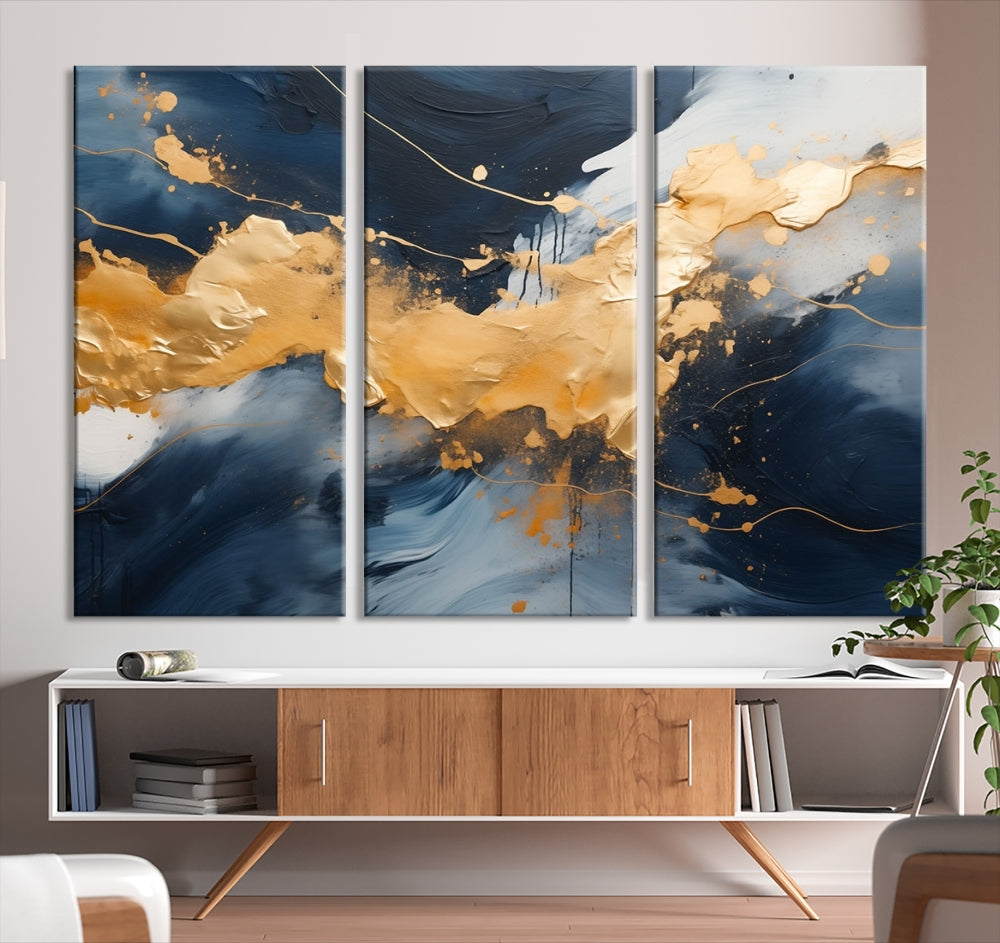 Gold Abstract Luxury Wall Art Canvas Print Minimalist Modern Home Office Decor Moving Gift