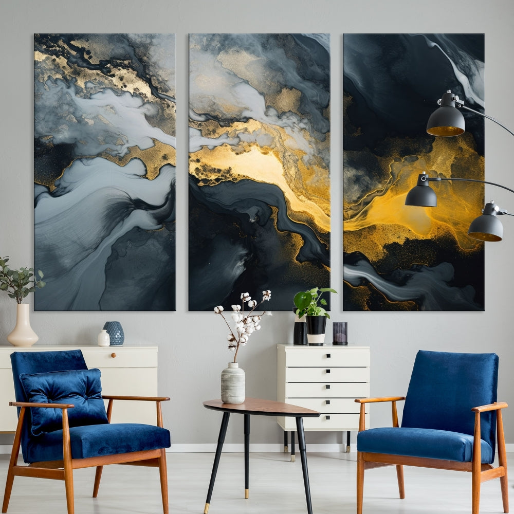 Abstract Canvas Painting Set of Large Wall Art Canvas Print Framed Modern Home Decor