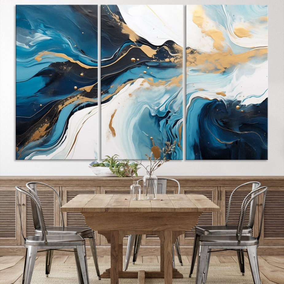 Abstract Fluid Wall Art Marble Canvas Print Soft Apartment Wall Decor Framed Wall Hanging