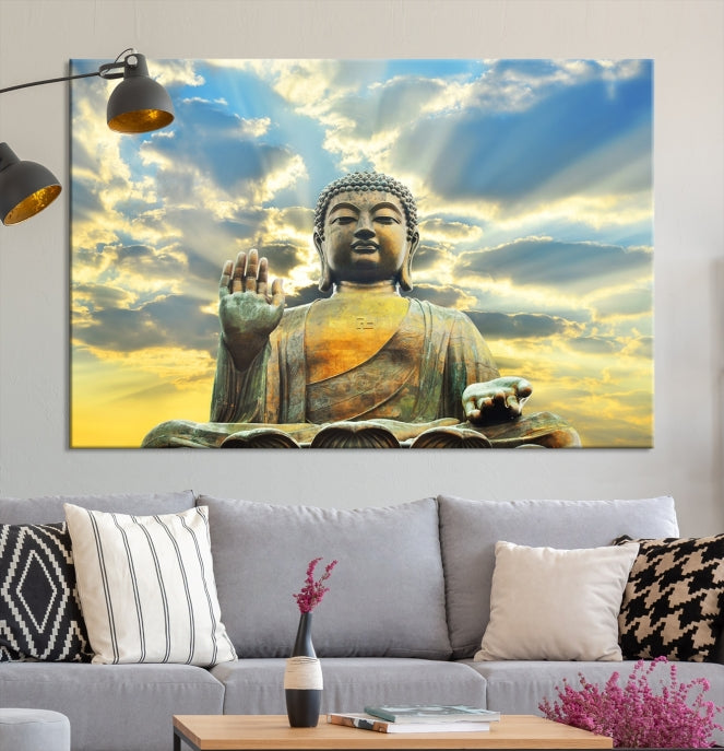 Buddha Wall Art, Buddha Canvas Painting, Large Canvas Wall Art
