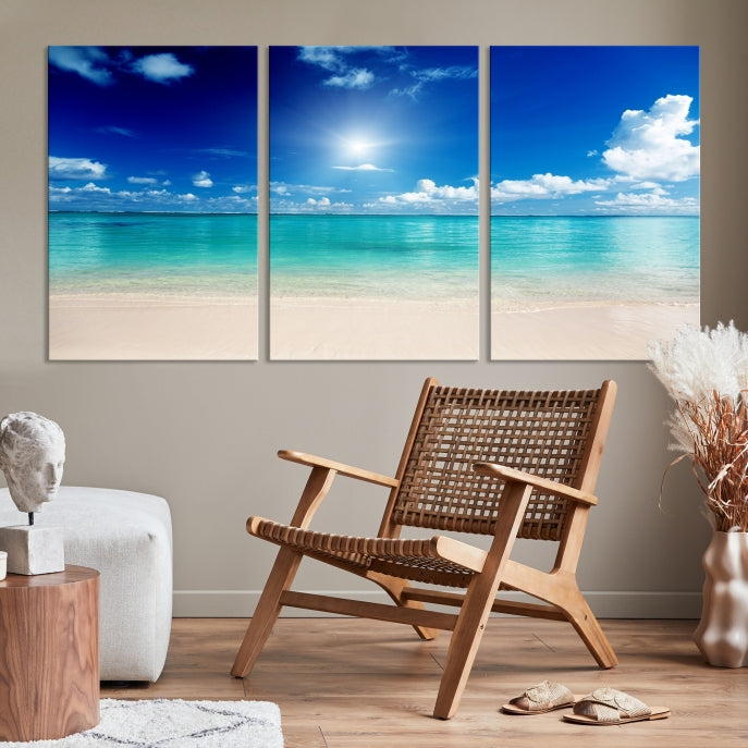 The Light on Sea and Beach Canvas Print
