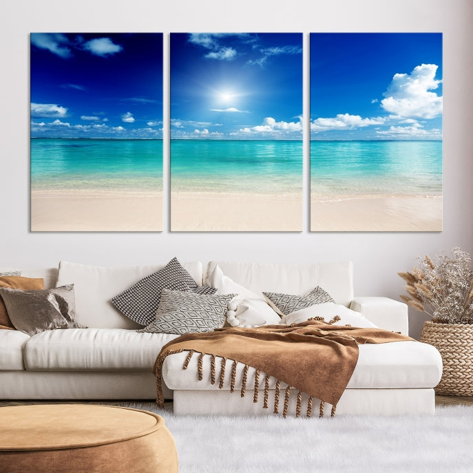 The Light on Sea and Beach Canvas Print